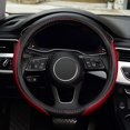 thumbnail image 3 of LABBYWAY Microfiber Leather Car Steering Wheel Cover, Universal 15 Inch Anti-Slip Wheel Protector (Claret), 3 of 7