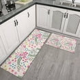 thumbnail image 2 of Pioneer Flower Floral Print Pattern Kitchen Rugs Sets Of 2,Anti Fatigue Kitchen Mat Rugs Non Slip Washable,Decorative Kitchen Floor Mats for Kitchen,Sink,Laundry,17"x30"+17"x47", 2 of 7