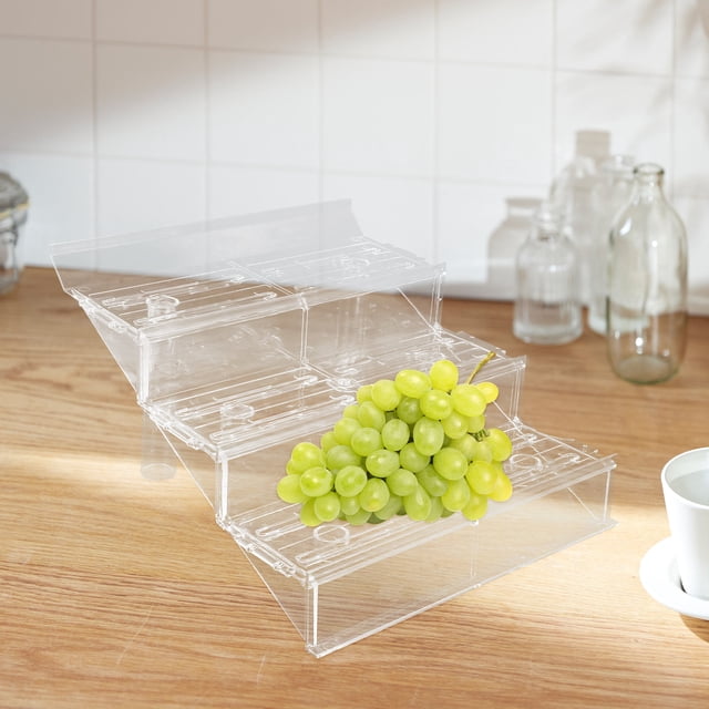 PENIKOKO 1Pcs Clear Risers Display Stands Plastic Tiered Presentation For Retail Store Cold Cabinet Use