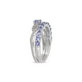 thumbnail image 2 of 1.00 Carat (Ctw) Tanzanite Engagement Ring & Wedding Band Set in Sterling Silver for Women, 2 of 6