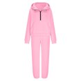 thumbnail image 5 of Inleife Women's Two-piece Set with Half Zipper Hooded Sweatshirt Oversized Sweatshirt Loose And Fashionable Sweatpants Set, 5 of 6