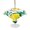 White, variant on Outdoor Tablecloth with Umbrella Hole for Patio/Picnic/Party/Camping, Summer Lemon Waterproof Table Cloth Square Cover Washable, Botanical Fruit Leaves Yellow Green Striped (54"x 54")