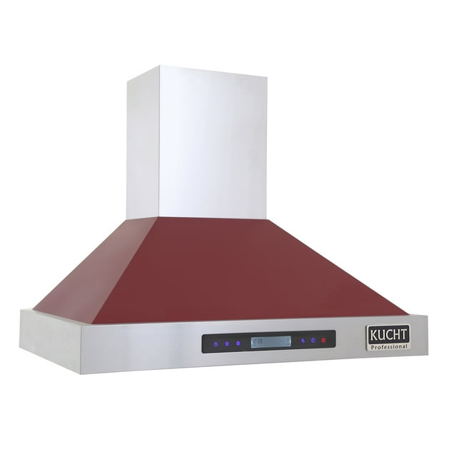 Kucht Professional 30 In. Wall Mounted Range Hood 900cfm In Red