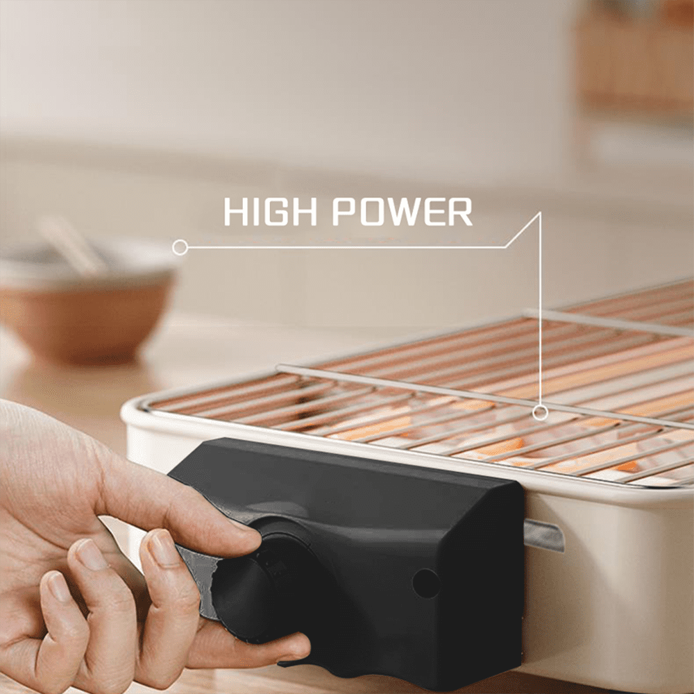 Nonstick Electric Grill Pan with Removable Grease Tray and Adjustable Heat Control