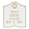 Whitehall Products 2204WG Standard Wall Two Line Pennsylvania Dutch Anniversary Address Plaque, White & Gold