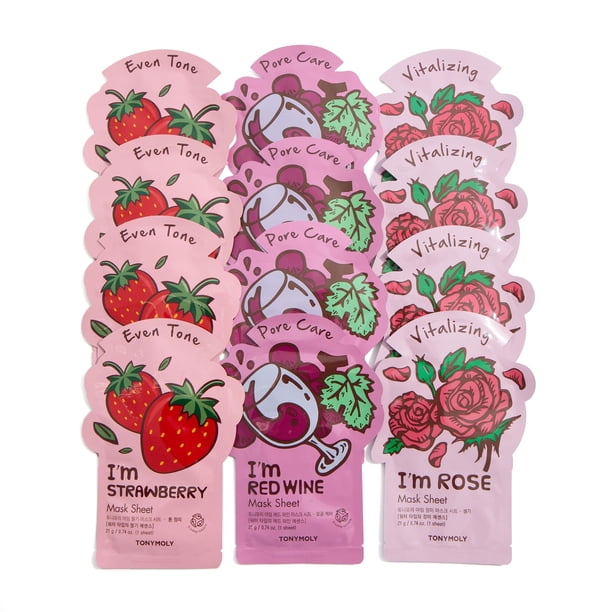 Mascarilla TONYMOLY Sweetheart, paquete de 12 unidades, hidratante coreana