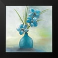 thumbnail image 2 of Withaar, Rian 20x20 Black Modern Framed Museum Art Print Titled - BLUE FLOWERS I, 2 of 5