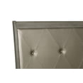 thumbnail image 3 of Transitional Style Gray Finish 1pc Queen Size Sleigh Bed Button-Tufted Faux Leather Upholstered Headboard Bedframe, 3 of 7