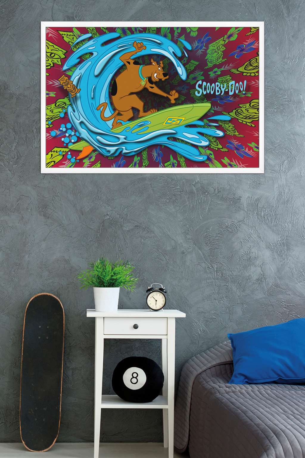 Scooby-Doo - Surf Wall Poster, 22.375" x 34", Framed