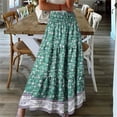 thumbnail image 1 of Aayomet Sparkly Skirt For Women Womens Casual High Waist Tiered Paisley Print Long Maxi Skirt with Pockets,Green L, 1 of 5