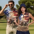 thumbnail image 2 of Aplkyhs American Flag Matching Golf Shirts for Couple Horse Racing Fit Plain Women Sport Cloth Golf Tennis Tank Top Racerback Design Golf Shirt Keep Cool in Hot Weather Quick Dry, 2 of 6