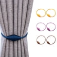 thumbnail image 1 of Paquete de 6 alzapaños magnéticos para cortinas, hechos a mano, cuerda tejida, alzapaños decorativos para cortinas, prácticos para el hogar y la oficina (púrpura, café y naranja), 1 of 5