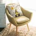 thumbnail image 2 of Throw Pillow Covers 26x26 Inch, Yellow Gnomes Decorative Pillow Cases for Couch Sofa Bed, Spring Floral Bees Daisy Branches Watercolor Cotton Linen Square Home Decor Pillowcases with Hidden Zipper, 2 of 7