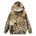 thumbnail image 4 of Xyxonk Hoodies for Girls Cute Camo 10-12 Years Long Sleeve Maple Leaf Graphic Oversized Camouflage Sweatshirt with Pockets Fall Hunting Fleece Clothes,Brown 130, 4 of 4