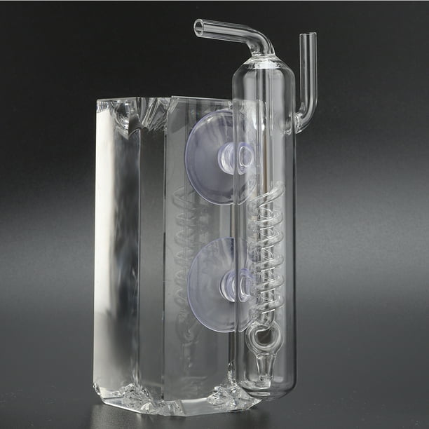 Alto Cristal Transparente Cristal Acuario Burbuja Contador Tornillo Tanque de Peces Co2 Burbuja Externa Gaug Vidrio Espiral Regulador Difusor Atomizador Reactor Unbranded 2115200000311