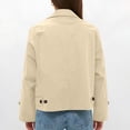 thumbnail image 5 of DAFPZW Womens Cropped Jacket Contrast Collar Coat Cargo Jacket Barn Jacket Outwear Solid Button Down Coat with Pockets, 5 of 9