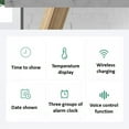 thumbnail image 5 of LED Electric Alarm Clock Digital Wooden Clocks with Phone Wireless Charger Snooze and Brightness Adjustable, 5 of 15