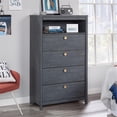 thumbnail image 5 of Bowery Hill Modern Engineered Wood 4-Drawer Chest in Denim Oak, 5 of 12