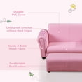 thumbnail image 4 of Qaba Kids Sofa Set with Footstool for Toddlers and Babies, Pink, 4 of 9