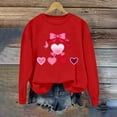 thumbnail image 5 of Erwazi Valentines Sweatshirts for Women Heart Graphic Pullover Crewneck Long Sleeve Tops, 5 of 5