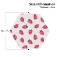 thumbnail image 3 of Fuzoiu Hand Drawn Strawberry Print Leather Coasters Set,Drink Coasters Set of 6,for Tabletop Protection, Durable PVC Coasters,Home Décor and Housewarming Gift,Hexagon, 3 of 7