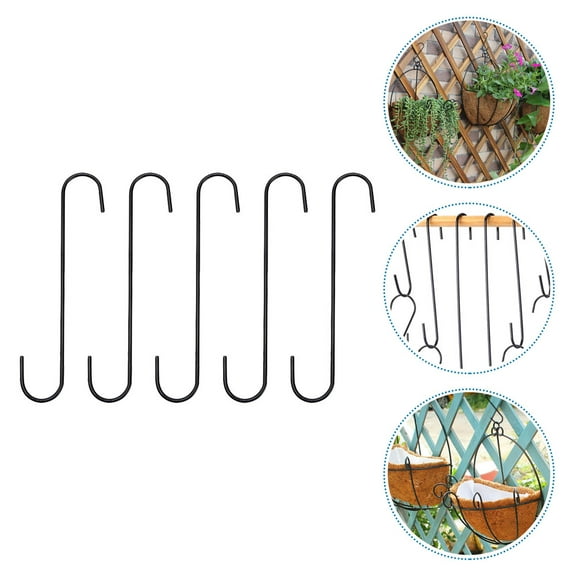Omeite Garden hook gardening hook multifunctional household metal hook S-shaped bird feeder hook 5pcs (20cm)