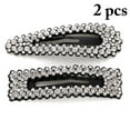 thumbnail image 2 of 2 Pcs Barrettes à Cheveux Simples Rectangulaires avec Strass, 2 of 10