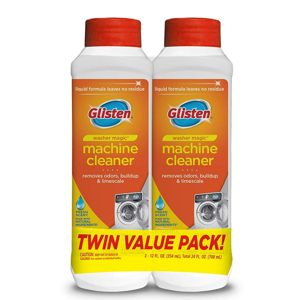 Glisten WM03NSS Washer Magic Washing Machine Cleaner & Deodorizer, 12 Fl. Oz. Bottle, 2 Pack