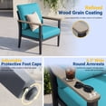 thumbnail image 6 of Muphyers 13 Piece Patio Furniture Set with 55,000 BTU 43" Gas Propane Fire Pit Table, Ottomans, Aluminum Outdoor Conversation Set, Ergonomic Dining Chairs Set for Backyard Deck Garden,Turquoise, 6 of 14