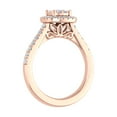 thumbnail image 2 of 1/2 Carat Cushion Shape Halo Diamond Engagement Ring in 10K Rose Gold - IGI Certified (Ring Size 10.25), 2 of 4