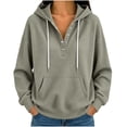 thumbnail image 6 of Teylalorva Womens Outerwear Jackets Classic Oversized Hooded Button Drawstring Pocket Pullover Sweatshirt Fall Winter Gray Size XL, 6 of 6