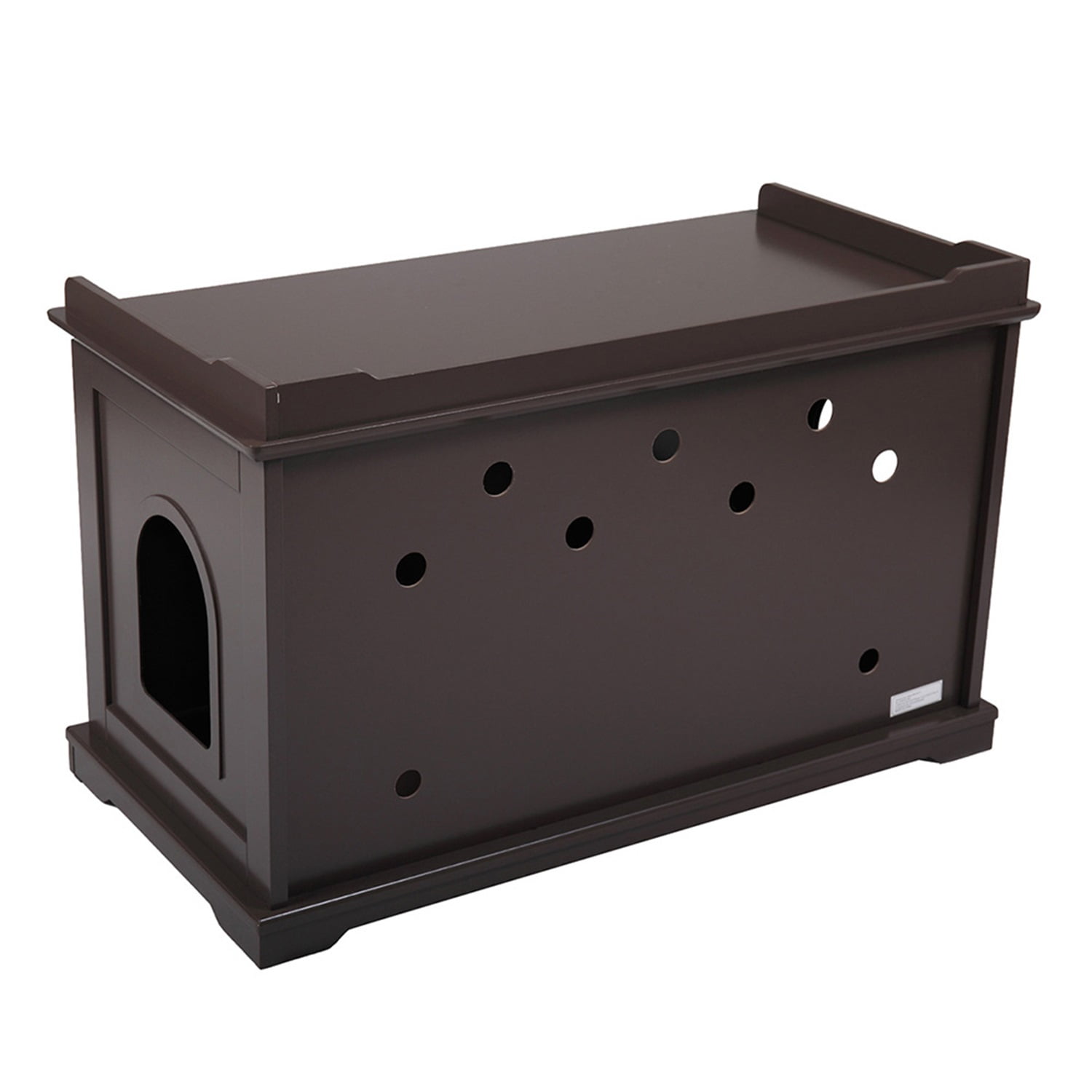 Pefilos 37" Enclosed Litter Box Enclosure Furniture Hidden Cabinet,Cat Washroom Bench,Litter House Cover,Dog Proof Cat Feeding Station Table for Large Cat House Kitten Kitty, Brown Pefilos 37" Enclosed Litter Box Enclosure Furniture Hidden Cabinet,Cat Washroom Bench,Litter House Cover,Dog Proof Cat Feeding Station Table for Large Cat House Kitten Kitty, Brown