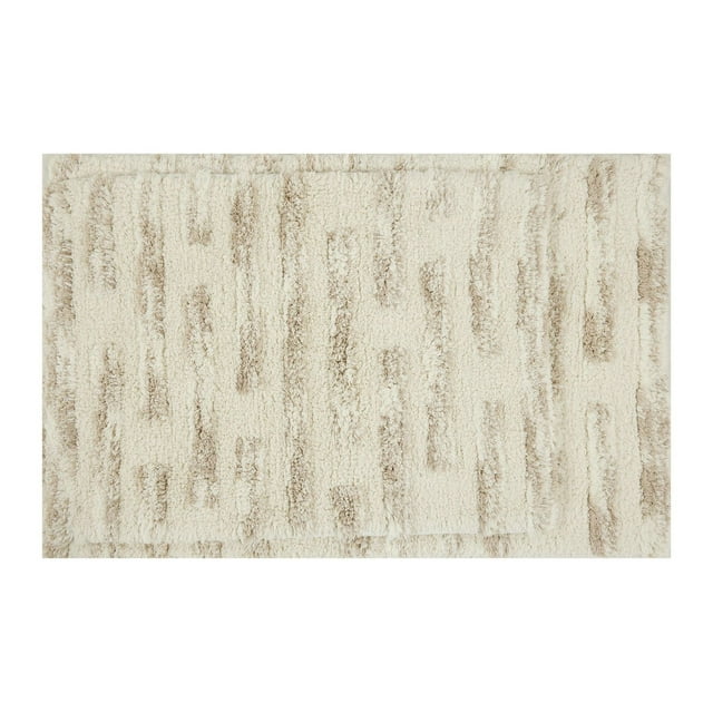 home trends Tan Limestone Hi Low Tufted 2 Piece Bath Rug Set 17"X24" / 20"X30"
