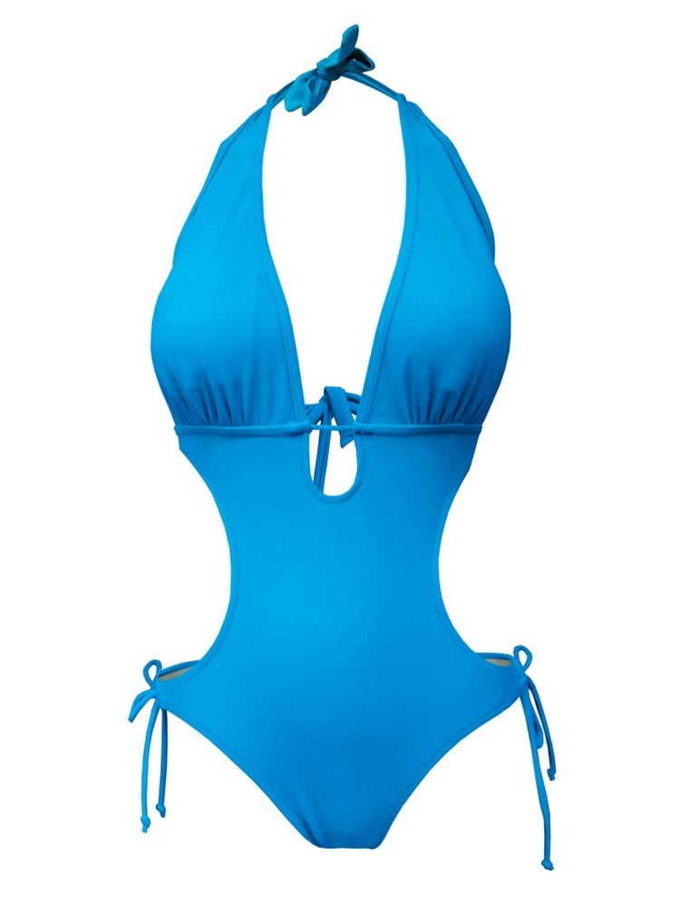 Deep Blue Swim - Deep Blue Womens Corona Blue Tie Accent One Piece ...
