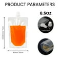 thumbnail image 2 of Muka 50 Pcs 8.5 OZ Reusable Spouted Drink Bags, Spout Drink Pouches w/funnel, 0.34" Spout, 2 of 7