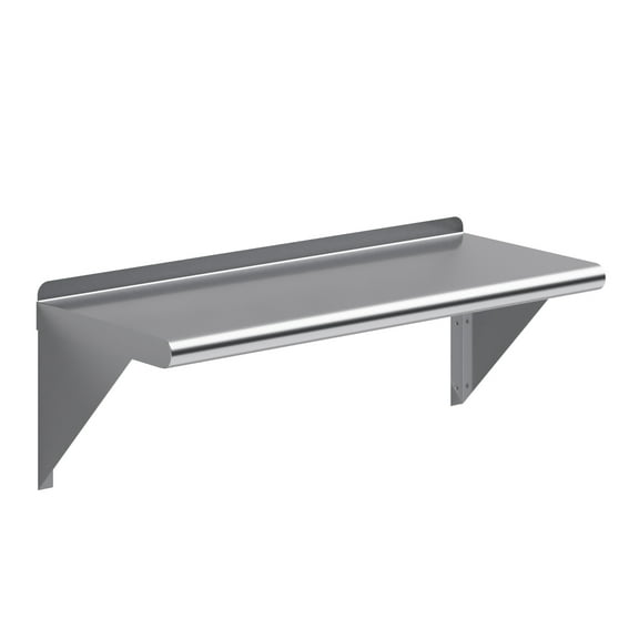 AmGood 12 in. x 30 in. Stainless Steel Wall Shelf | NSF Certified | Appliance & Equipment Metal Shelving | Kitchen, Restaurant, Garage, Laundry, Utility Room