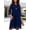 Dark Blue, variant on Ovbmpzd A-Line Summer Dresses for Women 2026 Cocktail-Length Wedding Guest Dark Blue Solid Dresses Casual 3/4 Sleeve Crew Neck Dresses Womens Dresses,XL