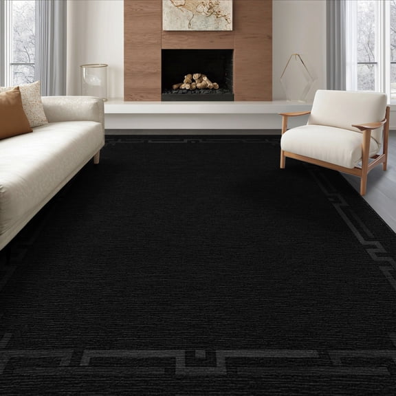 ODIKA 8'x10' Washable Area Rug Durable, Non-Slip Alfombras Geometric Contemporary Para Habitacion Pile Under for Living Room, Sectional, Family