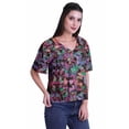 thumbnail image 3 of Moomaya Blouse d'Été Boho à Manches Courtes en Rayonne Imprimée pour Femmes, 3 of 5