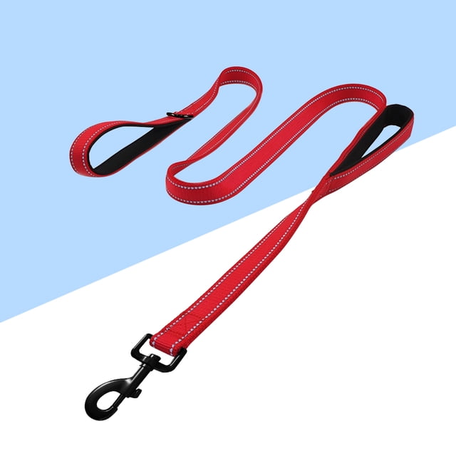 OULII Dog Leads for Large Dogs Nylon Reflective 1Pcs Double Handles Walking Leash