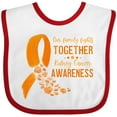 thumbnail image 3 of Inktastic Our Family Fights Together Kidney Cancer Awareness Boys or Girls Baby Bib, 3 of 4