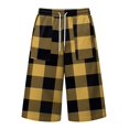 thumbnail image 5 of JoveMarine Men's Plaid Cargo Shorts Loose - Summer Work Shorts with Multiple Pockets, Knee-Length Relaxed Fit for Daily Wear,Yellow 3XL, 5 of 6