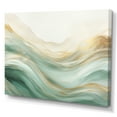 thumbnail image 2 of Designart "Fusion Of Gold And Green Tranquil Waves I" Abstract Shapes Canvas Art Print, 2 of 7