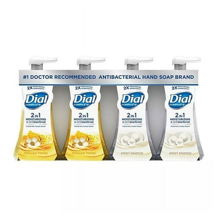 Dial Complete Antibacterial Foam Hand Soap, Variety Pack, 7.5 Fl. Oz., 4-Count