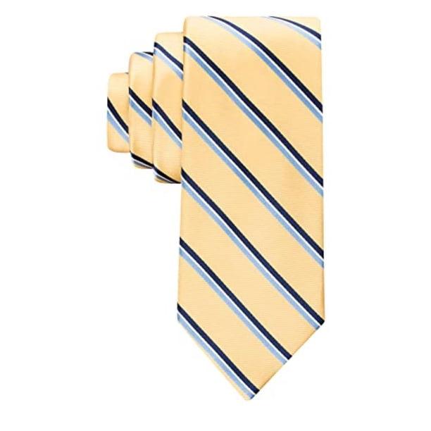 Corbata Tommy Hilfiger a rayas amarillas para hombre, 8 cm de ancho
