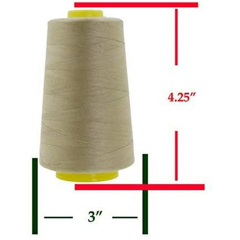 Mandala Crafts All Purpose Sewing Thread Spools - Taupe Serger Thread Cones  4 Pack - 20S/2 24000 Yds Taupe Polyester Thread for Overlock Sewing