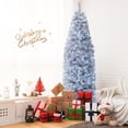 thumbnail image 4 of Gymax 7ft Pre-Lit Artificial Christmas Tree Hinged Slim Pencil Xmas Tree w/ LED Lights, 4 of 10