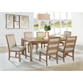 thumbnail image 2 of Bruner 7-piece 72-inch Rectangular Dining Set Natural Brown, 2 of 15
