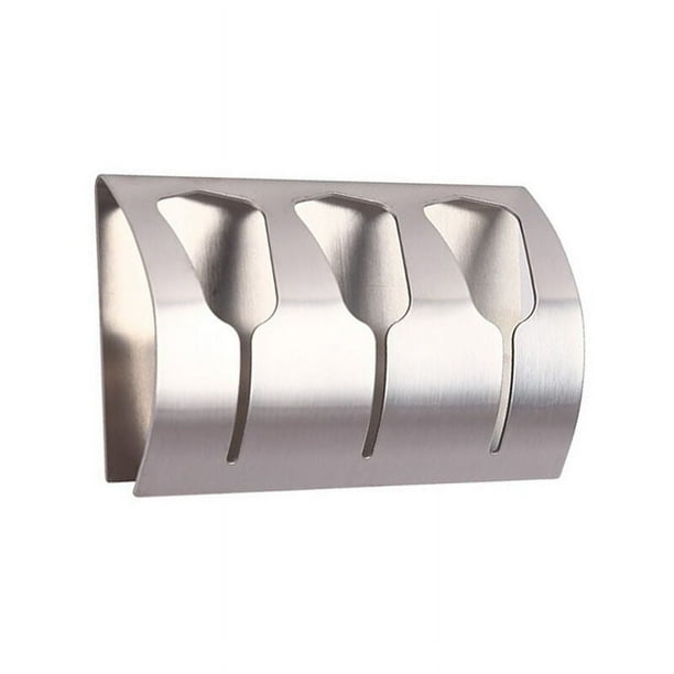 Perchas para toallas autoadhesivas que ahorran espacio, sin perforaciones, de fácil instalación, para montaje en pared de estilo moderno de cocina, ganchos versátiles de acero inoxidable (4 piezas)