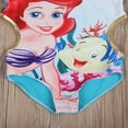 thumbnail image 4 of Little Girls Mermaid Swimsuit  Cartoon One-Shoulder Swimwear One Piece Bathing Suit, 4 of 6